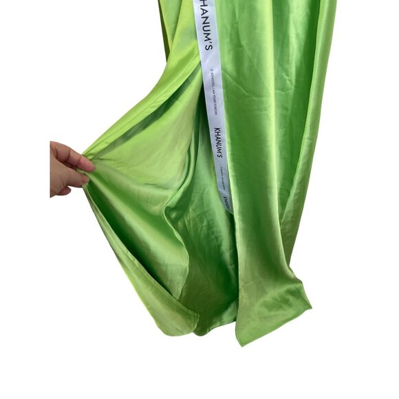 Revolve Khanums Maxi Dress Halter Rhinestone Slit Pear Green NWT Sz Large - Picture 8 of 15